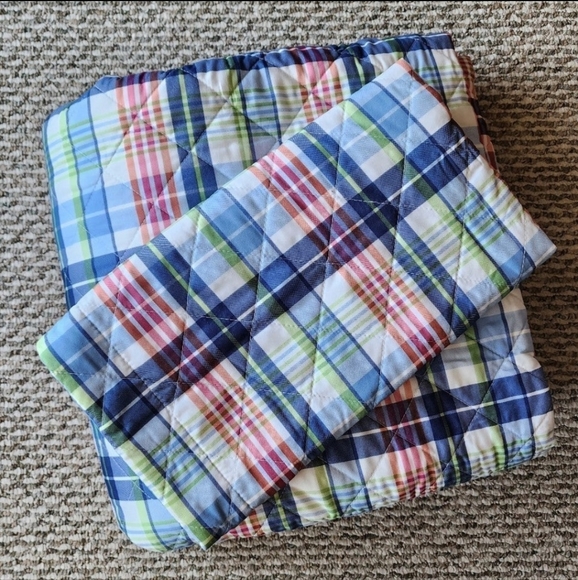 Tommy Hilfiger Twin Blue Plaid Quilt - Picture 1 of 4